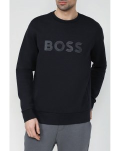 Хлопковый свитшот с логотипом бренда Boss