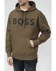 Хлопковое худи с логотипом Boss