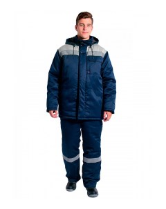 Куртка рабочая утепленная Экспертный Люкс 48 50 рост 170 176 см синяя серая Delta plus