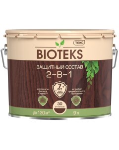 Антисептик Bioteks 2 в 1 декоративный для дерева орех 9 л Текс