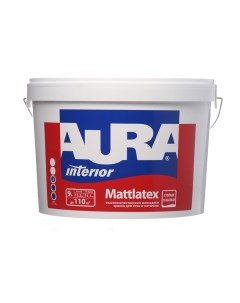 Краска моющаяся Interior Mattlatex база А белая 9 л Aura