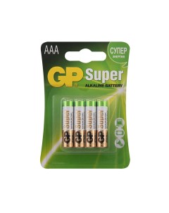 Батарейка Super AAA мизинчиковая LR03 1 5 В 4 шт Gp batteries