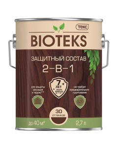 Антисептик Bioteks 2 в 1 декоративный для дерева орех 2 7 л Текс