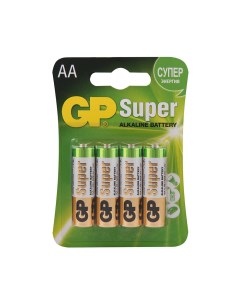 Батарейка Super АА пальчиковая LR6 1 5 В 4 шт Gp batteries