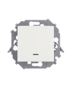 Выключатель 15 одноклавишный встраиваемый белый с подсветкой 1591104 030 Simon