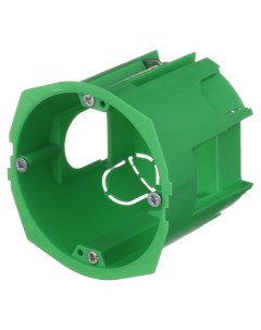 Подрозетник для гипсокартона d68х60 мм 6 вводов зеленый IP30 с металлическими лапками КУ1205 И Hegel