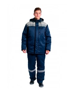 Куртка рабочая утепленная Экспертный Люкс 56 58 рост 182 188 см синяя серая Delta plus