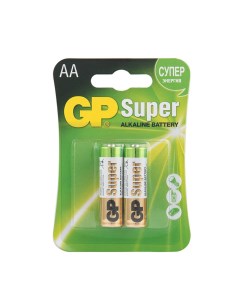 Батарейка Super АА пальчиковая LR6 1 5 В 2 шт Gp batteries
