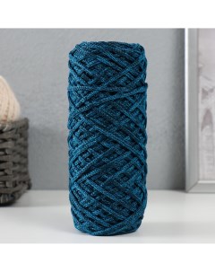 Шнур для вязания 35 хлопок 65 полипропилен 3 мм 85м 165 5 гр голубой темно синий Nobrand
