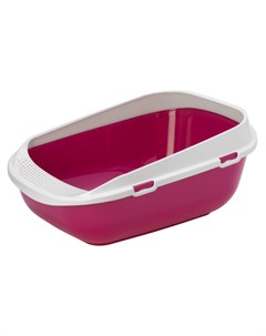 Туалет для кошек с рамкой с высокими бортами розовый Moderna