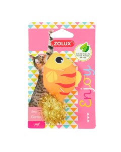 Игрушка с кошачьей мятой для кошек Загадочная рыбка 5 5х2 5х10 см оранжевая Zolux