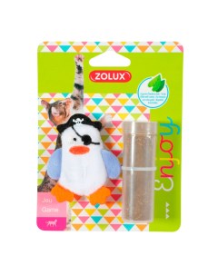 Игрушка с кошачьей мятой в комплекте для кошек Пингвин пират 6х1х7 см бело голубая Zolux