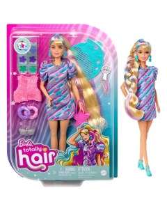 Кукла Barbie Барби Totally Hair со звездным принтом HCM88 Mattel