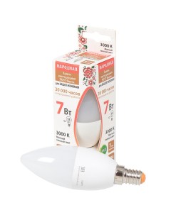 Лампа светодиодная E14 7 Вт 55 Вт свеча 3000 К мягкий теплый Народная Tdm еlectric