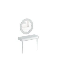 Туалетный столик с зеркалом Cloud Белый 115 Корпус Белый Фасад Стекло белое Ogogo