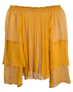 Voz блузка с каскадными оборками l желтый Voz