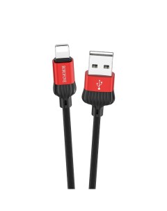 Кабель Lightning 8 pin USB 2 1A 1м черный красный Dignity BX28 Borofone