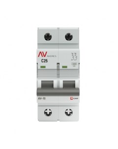 Автоматический выключатель Averes AV 10 2P 25А тип C 10 кА 230 В на DIN рейку mcb10 2 25C av Ekf