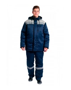 Куртка рабочая утепленная Экспертный Люкс 52 54 рост 182 188 см синяя серая Delta plus