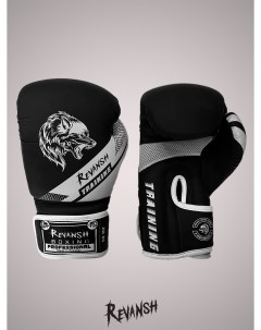 Боксерские Перчатки WOLF BLACK WHITE 16 унций из искусственной кожи Revansh