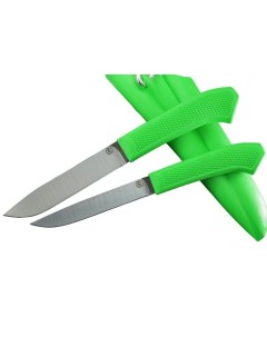 Набор ножей Карачаевская спарка 2 шт сталь 95Х18 резинопластик зелёный Русский булат