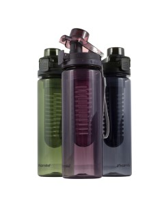 Бутылка спортивная для воды 750мл из пластика тритан тёмно синий тёмно зелёный бордов Kamille