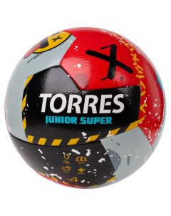 Мяч футбольный Junior 4 Super р 4 крас чёрн серый Torres