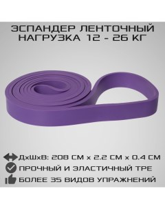 Эспандер ленточный универсальный фиолетовый сопротивление от 12 кг до 26 кг Strong body