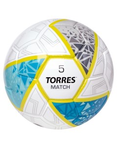 Мяч футбольный Match р 5 бело серо голубой Torres