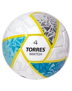 Мяч футбольный Match р 4 бело серо голубой Torres