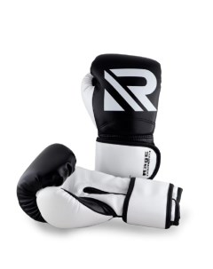 Перчатки боксерские fight gear черно белый кож зам 10 oz Rage