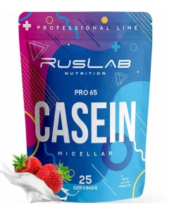 Казеиновый протеин CASEIN PRO 65 клубника со сливками 800 г Ruslabnutrition