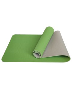 Коврик для йоги ТПЕ 183х61х0 6 см зеленый серый Sportex