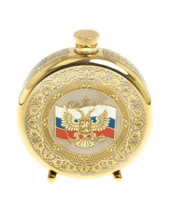 Фляжка Герб России с флагом в подарочной упаковке Уральский сувенир