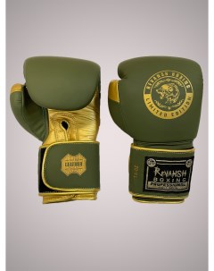 Боксерские Перчатки PRO KHAKI GOLD 20 унций из натуральной кожи Revansh