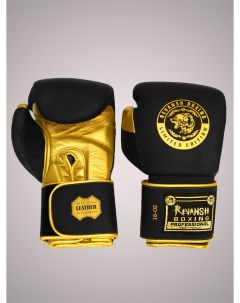 Боксерские Перчатки PRO BLACK GOLD 16 унций из натуральной кожи Revansh