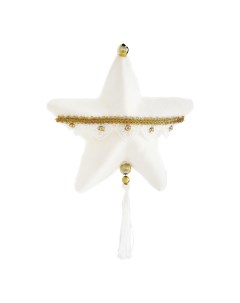 Елочная игрушка Звезда бело золотистая 4 x 15 x 21 см Dekor pap