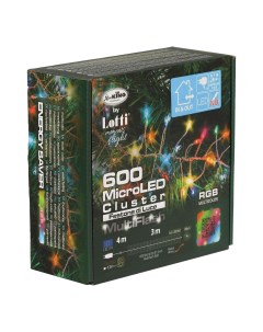 Гирлянда бахрома кластер 3 м разноцветный 600 ламп Lotti