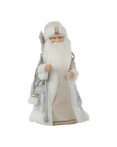 Фигурка Дед Мороз в белой шубе белая 40 см Sote toys