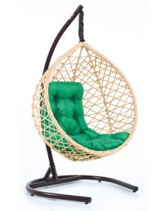 Подвесное кресло Модерн Светлый дуб зеленая подушка зеленая Stuler
