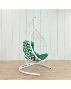 Подвесное кресло Модерн Белый 140 кг Зеленая трапеция подушка зеленая Stuler