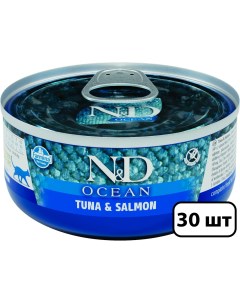 Консервы для кошек N D Ocean тунец с лососем 30шт по 70г Farmina