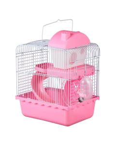 Клетка для грызунов розовая металл пластик 23х17х31 см Ssy