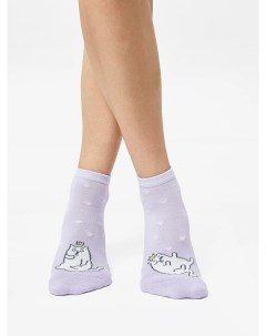 Высокие женские носки с плюшевым следом светло лавандового цвета Mark formelle