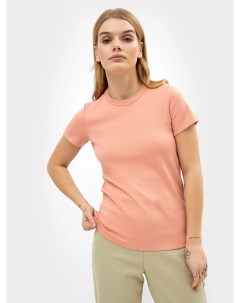 Хлопковая футболка из интерлока в персиковом цвете Mark formelle