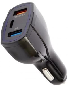 Зарядное устройство автомобильное C21 УТ000029868 2 USB Type C 25W QC черный Red line