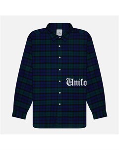 Мужская рубашка Flannel Check Gothic Logo Baggy Uniform experiment