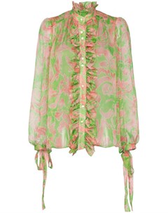 Ronald van der kemp полупрозрачная блузка с цветочным принтом Ronald van der kemp
