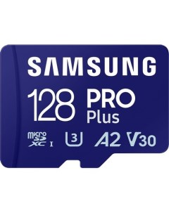 Карта памяти microSDXC UHS I U3 A2 Pro PLUS 128 ГБ 180 МБ с Class 10 MB MD128SA 1 шт переходник SD Samsung