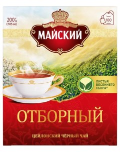 Чай черный Отборный в пакетиках 100х2 г Майский